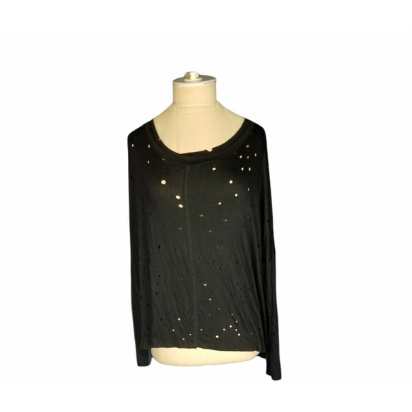 Final Touch  Women's Black Goth, Punk, Tunic. Manufactured Holes. Size Small - Picture 1 of 4